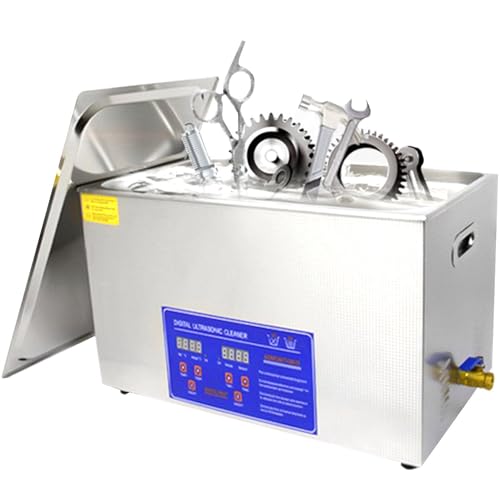 YCNLYSSR Ultraschallreiniger – Ultraschall-Schallplattenreiniger, Schallreiniger, Laborgerät, Vergaser- und Motorteile-Reinigungsgerät mit codiertem Timer und Heizung, 6 l