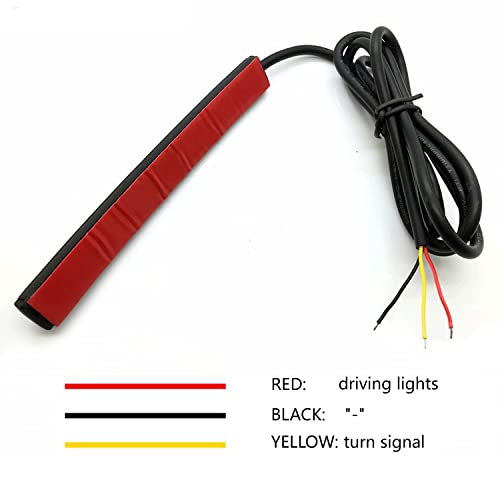 Fxc 2X Universal Flexible Led Turn Signal Tail Brake License Plate Light Integrated For Motorcycle Bike Atv Car Rv Suv, Brake/Running Tail Light(2Pack) (Amber White) #TOP6