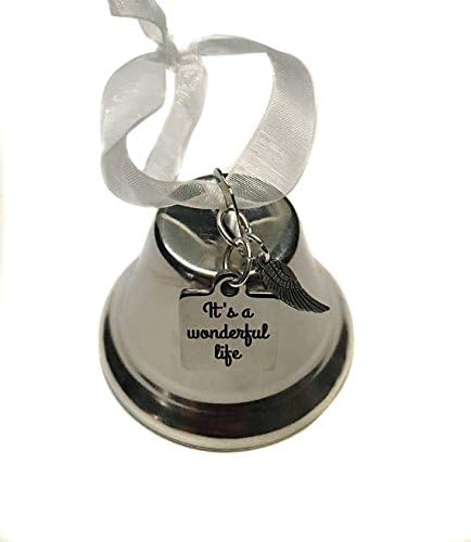 "It's A Wonderful Life" Movie Inspired, Angel Wing Charm Bell 2" Ornament, Classic Christmas Gift