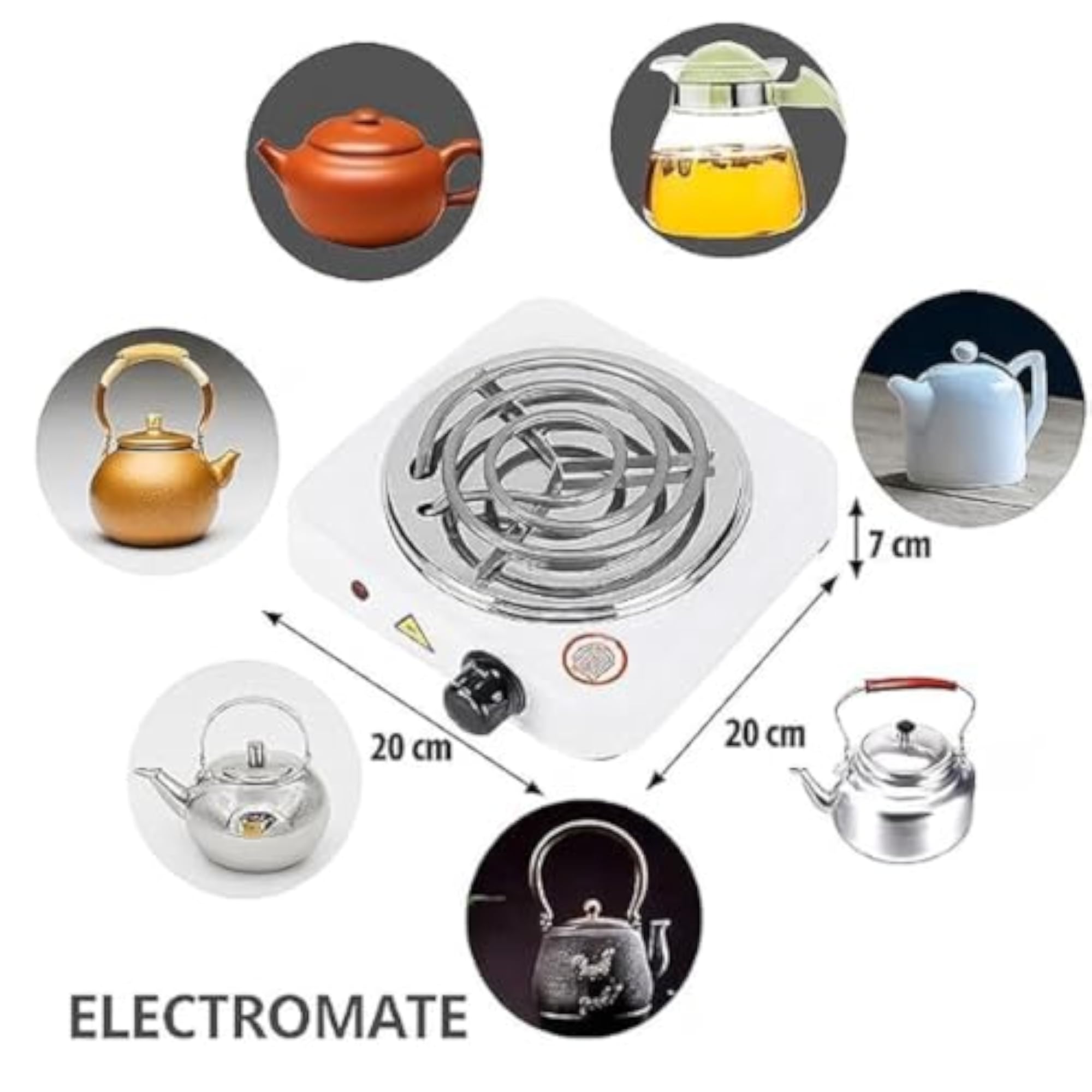 Portable Electric Hot Plate, 1000W Single Burner, Adjustable Temperature Control