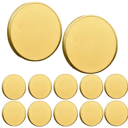 10PCS 40mm Blank Brass Coins - Laser Engravable Challenge Coin Blanks for DIY Custom Gifts