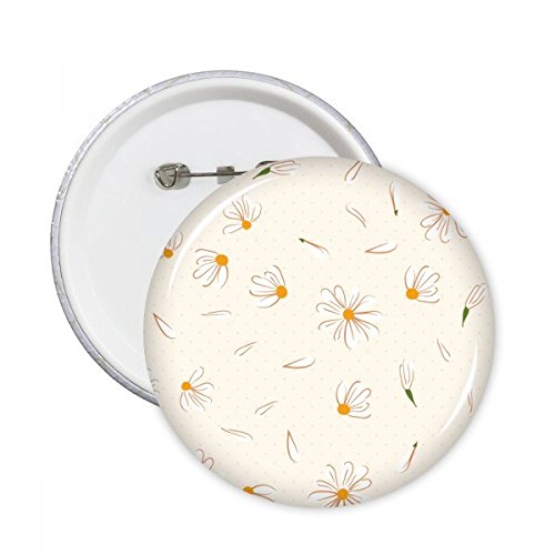 Badge blanc poire fleur pétale plante ronde pins bouton décoration vêtements 5pcs