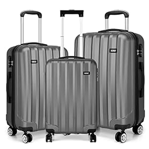 Kono Lichtgewicht 4 Wiel Spinner ABS Harde Schaal Koffer 3 Delige Bagage Set Cabine Medium Groot