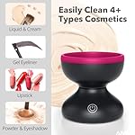 Alyfini Electric Makeup Brush Cleaner Machine, Powerful Friction Removes Residue on Make up Brushes Set/Sponge/Powder Puffs, Efficient Cleaning, Portable Spinning Washer, Save Cleanser & Shampoo - Image 4