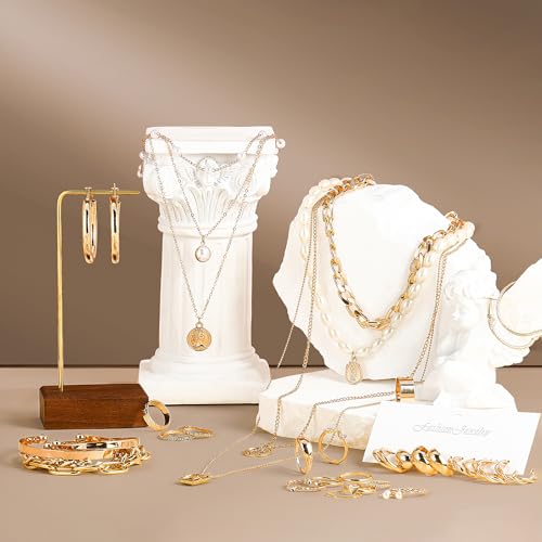 RIOSO 86Pcs Gold Jewelry Set for Women Gold Plated Costume Jewelry Necklace Pack Fashion Gold Jewelry3