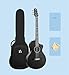 Natasha Carbon Fiber Acoustic Guitar, 38-inch Steel-string Guitarra,Durable 6-string Ultra-thin Guitar for Beginners (Black)
