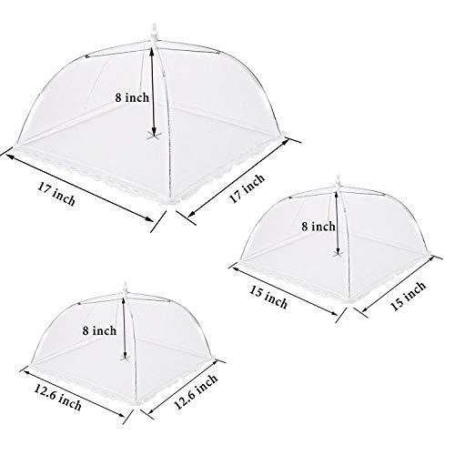Mesh Food Cover 6 Pack Mixed Size Pop-Up Mesh Food Covers Tent Umbrella For Outdoors, Screen Tents, Parties Picnics, Bbqs, Camping, Reusable And Collapsible Food Cover Nets,White #TOP1