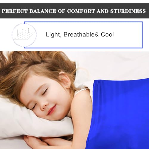 Image of Ntomtuex Sensory Bed Sheet for Compression Reduced Pressure Weighted Blanket to Keep Nice Sleeping Comfortable with Light Breathable Polyester Material, Blue,63 inchx60 inch