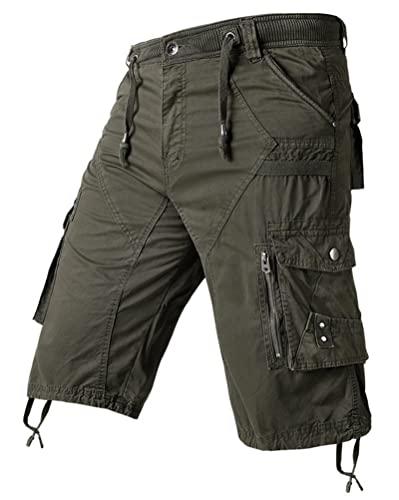 Short homme casual lâche en coton respirant avec poches cargo