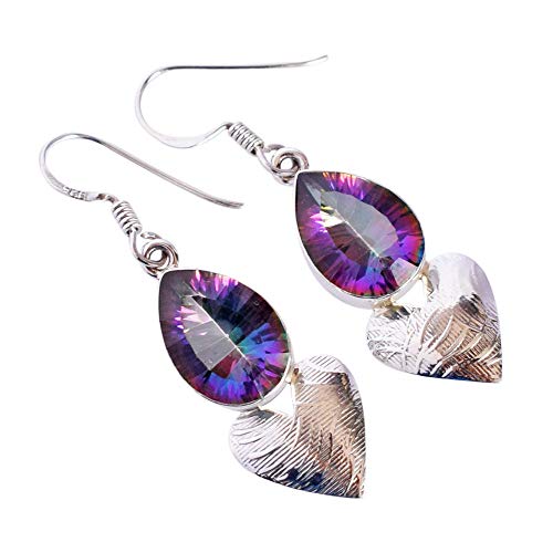 Boucles d'oreilles quartz arc-en-ciel, le cadeau d'anniversaire idéal pour femme