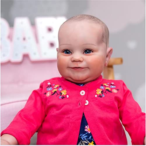 HOMONEY Lebensechte Reborn Puppen, 60 cm Große Gröb Wiedergeborene Baby Kleinkind Mädchen, Weiche Körper Handzeichnung Haare, 3-6 Month Größe – Bild 5