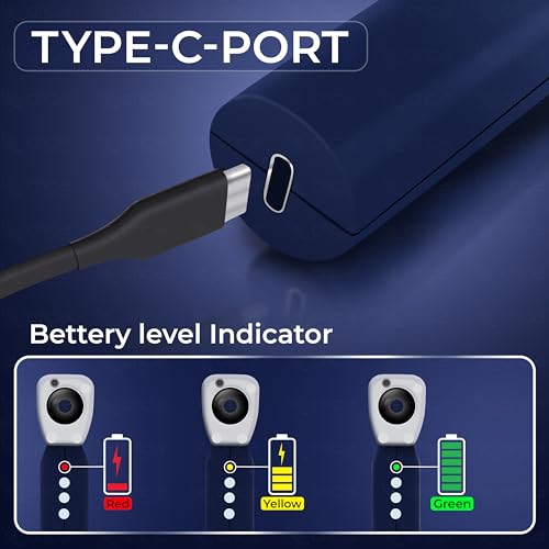 Image of OTICA 3.7V Professional Diagnostic Pocket LED Otoscope | Rechargeable In-Built 3500mAh Battery | Type-C Charging | Adjustable Intensity | 10 Disposable Specula + Spare Glass | 11707 - Blue