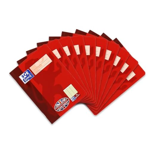 Oxford 100420110 Engelsk ordförrådsdyna A5 32 ark 90 gsm optiskt papper paket med 10 röda