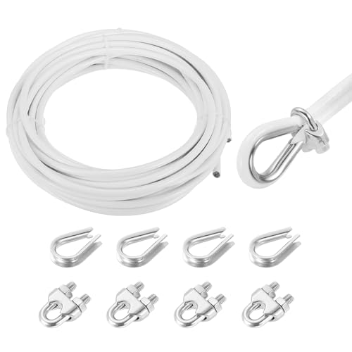 Cable de acero 304 de alta resistencia con revestimiento de vinilo y accesorios de fijación