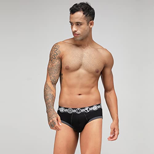Image of Zoiro Men Cotton Blend Printed Marvel Brief Pack of 2 |Colours May Vary