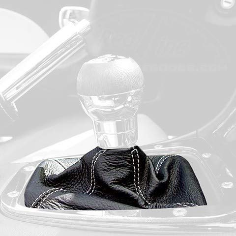 RedlineGoods Shift Boot Compatible with Mazda Miata NB 1998-05. Tailor Made - not Universal. Genuine top-Grade Italian Black Leather with Red Thread