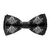 AMRANDOM Pre-Tied Fashion Bow Ties, Freemasonry Freemason Logos Black Neck Band Ties Formal Suit Butterfly Bow Tie For Adults & Children - Suit Accessories, Fun Occasions Party