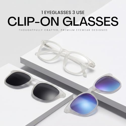 Image of 3-in-1 Magnetic Clip On Sunglasses for Men & Women