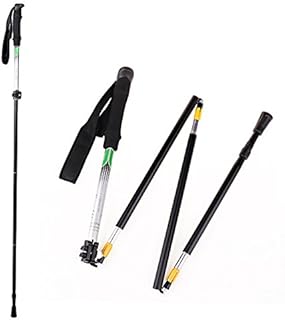 Travel Folding Trekking Hiking Pole with Carrying Case,Collapsible Cane Adjustable Walking Stick Portable Mobility Aid for Women Men Hikers Gift,Black (Black)