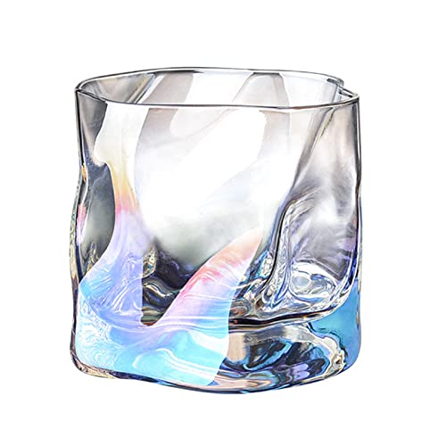 HYKITDAY Verre à whisky irrégulier créatif de 280 ml, verres à whisky à l'ancienne pour bar, fête et maison, verres à whisky cadeaux pour homme Cover