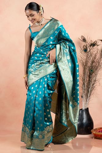 Image of Subham Women Saree Chandrakor Paithani Silk Cotton | Soft Daily Wear Golden Zari Sari with Unstitched Blouse
