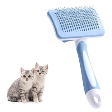 Vinabo Spazzola per Cani Autopulente per Animali Domestici, Spazzola per Cani Pelo Lungo/Corto Elimina Peli Morti e Sottopelo, Spazzola per Gatti, Spazzola Gatto Non Graffiano Sulla Degli Animali-Blu