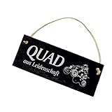 Schild Schiefertafel graviert - QUAD aus Leidenschaft - 4 Wheeler Schiefer Dekotafel 22x8cm | Dekolando Home Accessoires