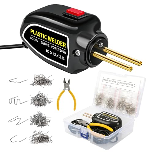 Kit de Réparation Pare-Chocs de Voiture, 16.5 * 12.5 * 6cm Poste à Souder en Plastique, Soudage Plastique Machine, Réparation de Pistolet Soudeur avec 200...