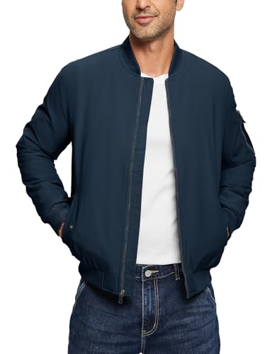 Image of TBMPOY Men's Winter Bomber Jacket Fall Casual Windbreaker Softshell Jackets