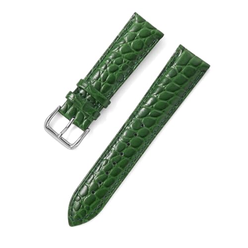 [LZVTWXJPW] 12 13 14 15 16 17 18 19 20 21 22 24mm Circular Grain Calfskin Leather Watch Strap With Pin Buckle For Watch Band(Gre