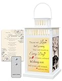 Memorial Lantern with Personalized Photo Frame Sympathy Gift for Loss of Loved One Memorial Gifts with LED Candle & Remote Control Funeral Gifts for Loss of Mother/Dad, White