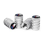 A Ventilkappen Autoventil Kappe, Reifen Ventilkappen für BMW M M2 M4 M5 M6 M8 X1 X2 X3 X5 X6 M135i M240i Z4 328i X7, Auto Zubehör, Silber 4 Stück