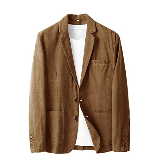 Furuyal Men's Slim Fit Linen Jacket Casual Two Button Sportcoat Blazer Jacket - Main Image