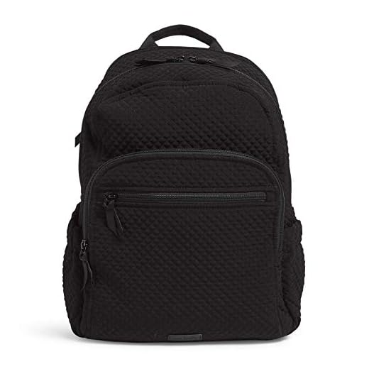 Vera Bradley Women's Microfiber Campus Backpack, Classic Black, One Size