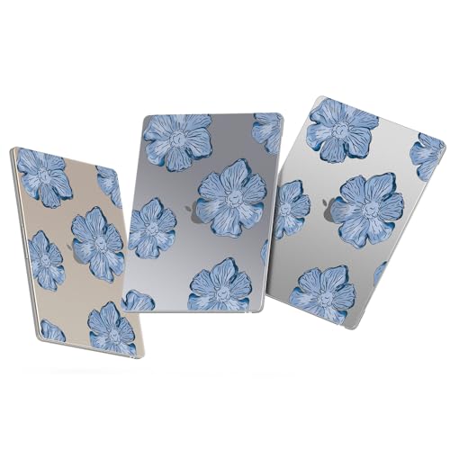 Funda MacBook Pro 13 pulgadas flores azules A2338 rígida mate 7