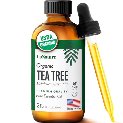UpNature Organic Tea Tree Oil – 100% Pure Tea Tree Oil for Skin, Hair, Toenail, 2oz