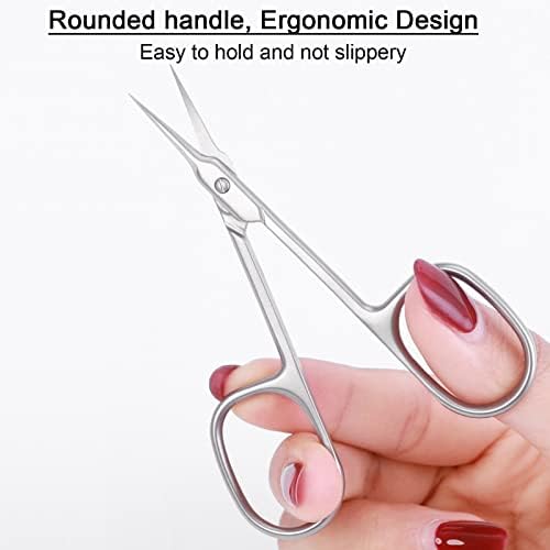 Olakin Nail Scissors, Stainless Steel Beauty Scissors, Curved Cuticle Scissors, Dead Skin Scissors, for Nail, Toenail, Eyebrow, Eyelash, Dry Skin Curved Blade
