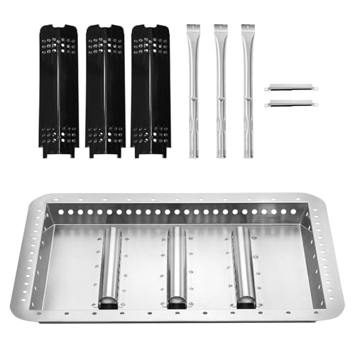 Grillflame 463340516 Heat Plates Burners Charcoal Tray Replacement Parts for Charbroil Gas2Coal 3 Burner Hybrid Grill 463340516 463370519 463336818 463370518 Heat Tent Shields Combo Grill Parts