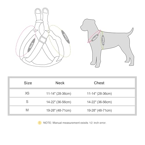 Harnais pour chien Didog en nylon marron taille M avec boucles en métal résistantes