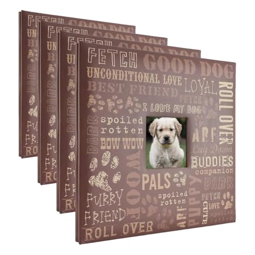 Image of MCS Scrapbook Album, 13.5x12.5 Inch, Expandable | Dog Theme | Photo Opening Cover | 10 Pages | Pack of 4