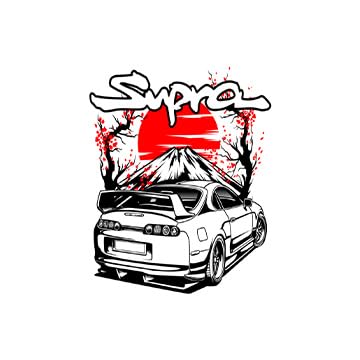 Image of BLINKART Toyota Supra MK4Car Posters Sticker Gift Items for Boys Room Wall Decor || Comes with Double-Sided Tape|| Decoration Bedroom Living Room Office Studio Decor | 12x18 In (A3) - CAR-281