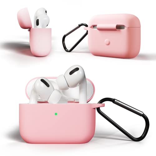 Coque AirPods Pro rose IceSword en silicone avec porte-clés
