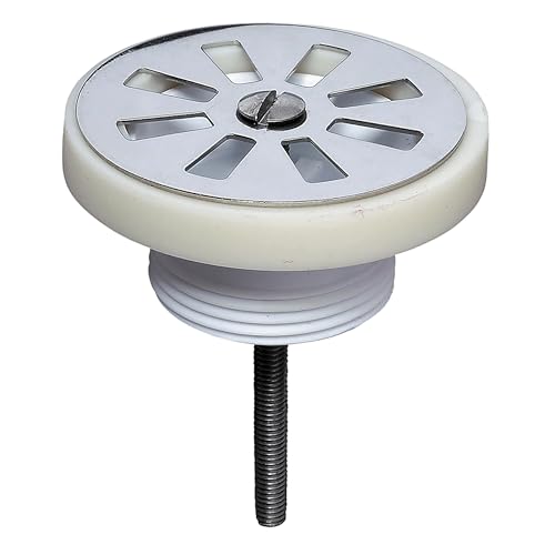 Wirquin 30724255 Bonde de lavabo en plastique avec grille plate en inox, gris