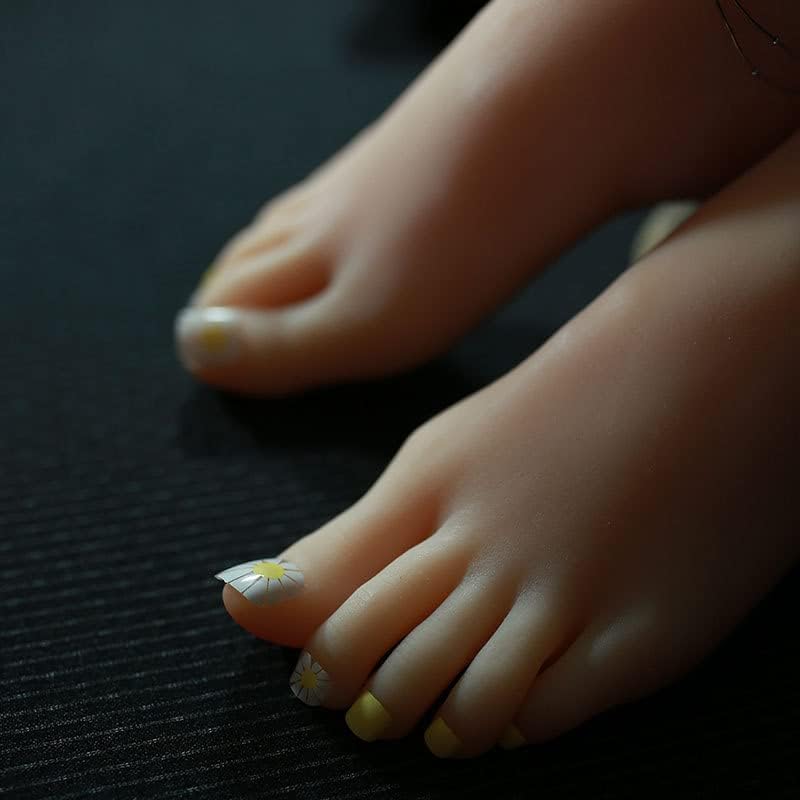 Silicone Mannequin Foot, 1 Pair Realistic TPE Foot Model Liquid Silicone Lifelike Female Foot,for Drawing Reflexology Massage Practice