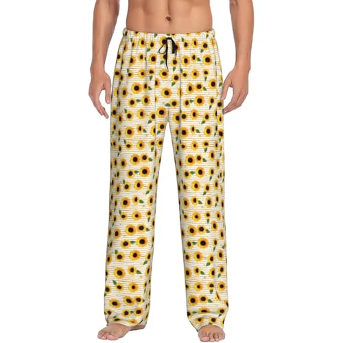 Pantalon de pyjama homme respirant et léger imprimé tournesol
