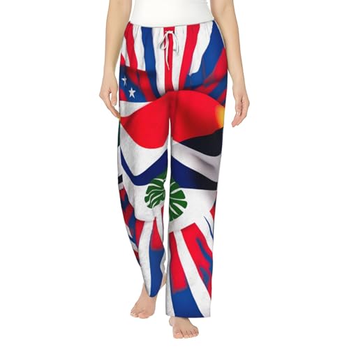Pantalon de pyjama femme confortable et chaud imprimé Costa Rica tenue d'intérieur