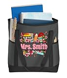 all about me company A Teacher Tote Bag, Personalized Design, Teacher Appreciation Gifts, Holds Teacher Supplies (Design #2, Grey)