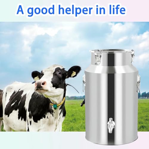 Seau à lait en acier inoxydable récipient liquide 5 L de transport agricole - 3