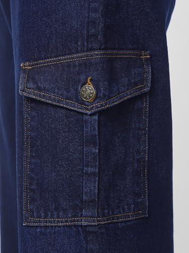 Image of Neostreak Men's Loose Baggy Fit Washed Cargo Jeans with 6 Pockets Non-Stretchable