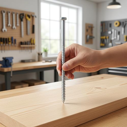 Tornillos para madera M8x205mm Didiseaon de cabeza hexagonal alta resistencia, 10 uds 6